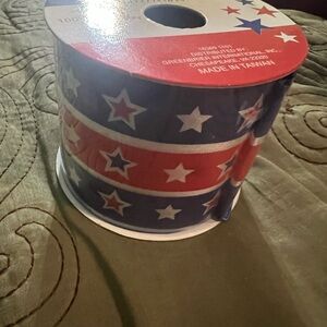 Patriotic Star Ribbons two together - Red, White, and Blue